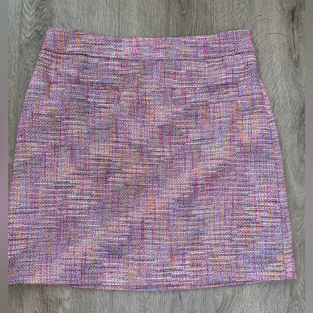 LOFT Pink and Purple Casual Mini Pencil Skirt